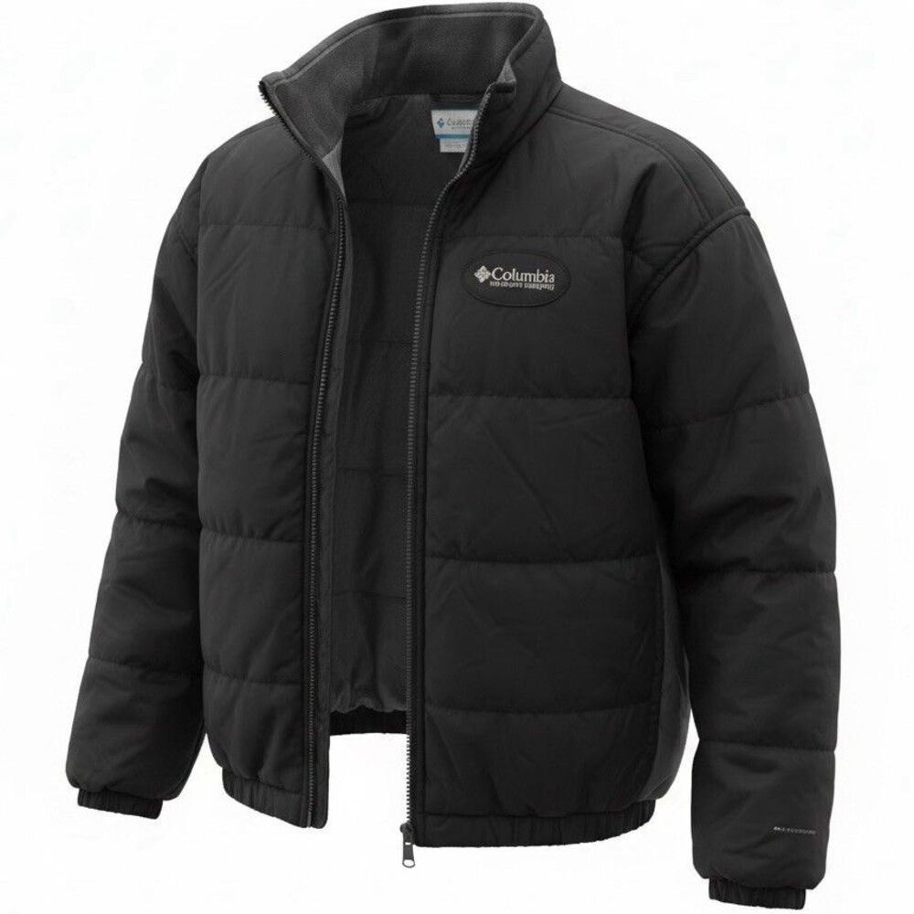 COLUMBIA Vintage Jacket Mens S Reversible Bomber Insulated Black/Gray Retro 90’s - Picture 3 of 5